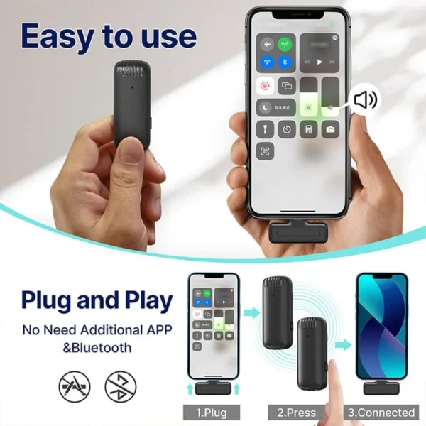 Ulanzi J12 Dual Mic – Noise Cancelling Wireless Microphone for Android & iPhone - Image 6