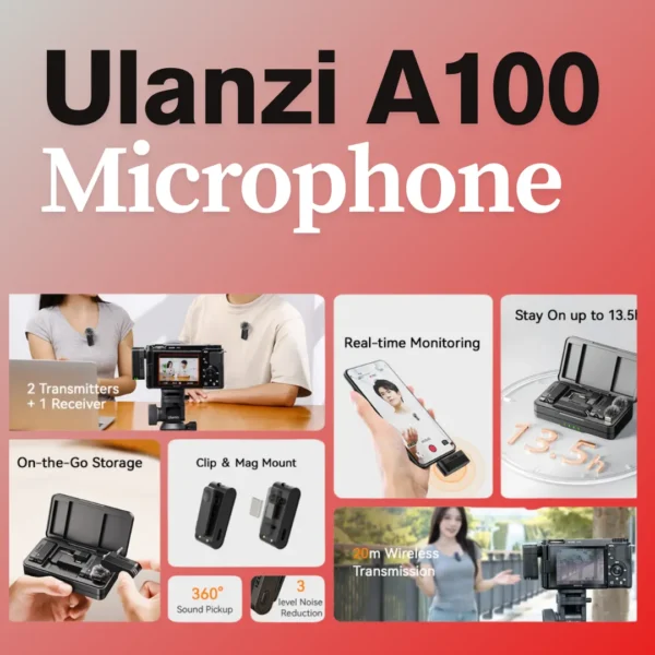 Ulanzi A100 Wireless Lavalier Microphone - Image 2